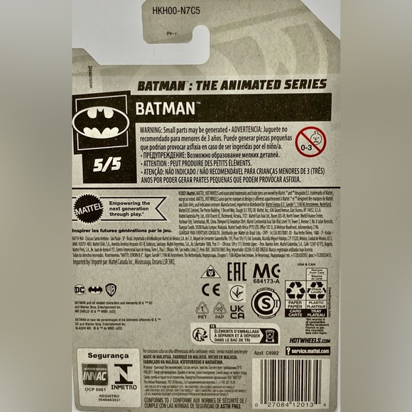 β
 π 4/$20 π NEW MATTEL HOT WHEELS 5/5 HW BATMAN : THE ANIMATED SERIES #169/250 - Picture 2 of 3